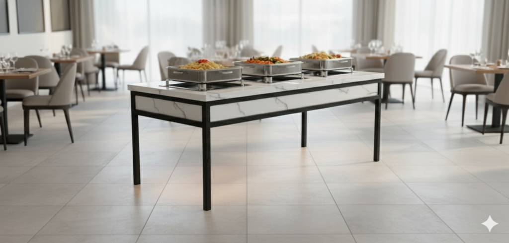 imagem mesa marmorada branca